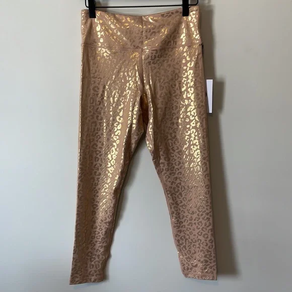 Zyia Gold Leopard Light N Tight Hi-Rise 7/8 - Picture 2 of 3